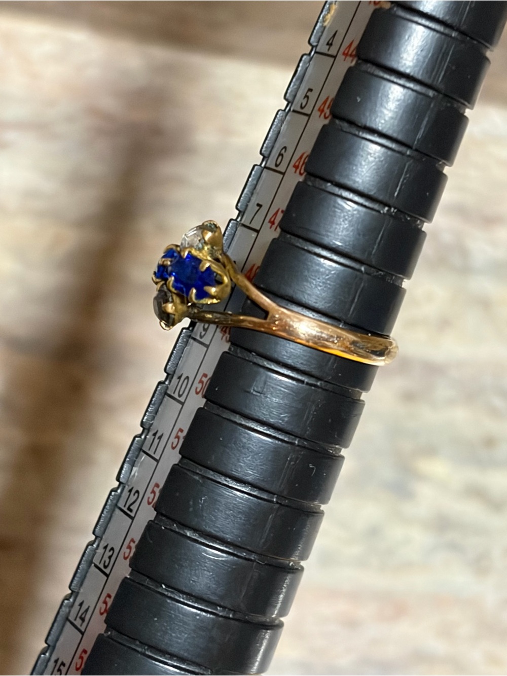Victorian Gold Fill Or Gold Shell Ring With Paste Stones - Picture 10 of 13